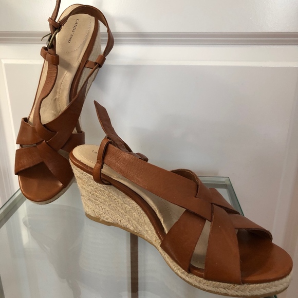 Lands' End Shoes - Land's End Sandals - Light brown wedges